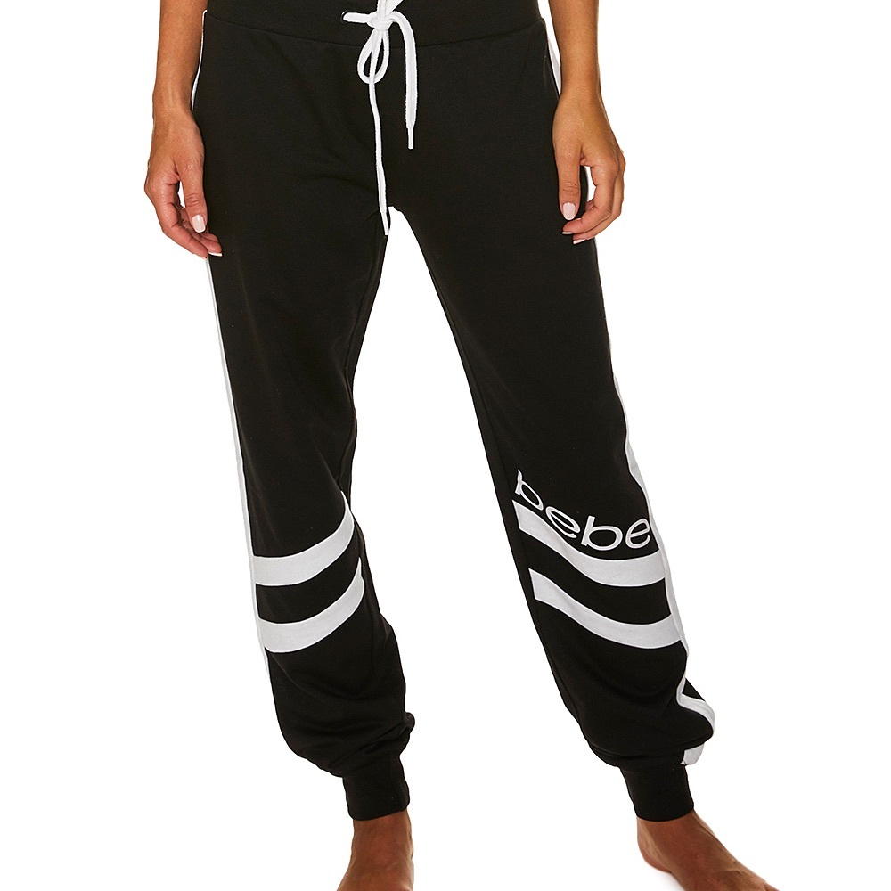Bebe Varsity Black & White Joggers